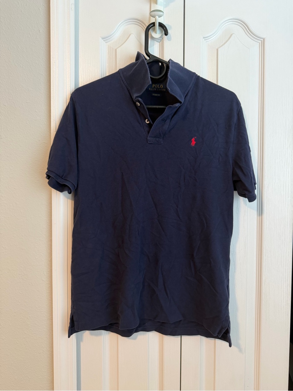 Polo by Ralph Lauren Navy Short Sleeve Polo with Red Pony
